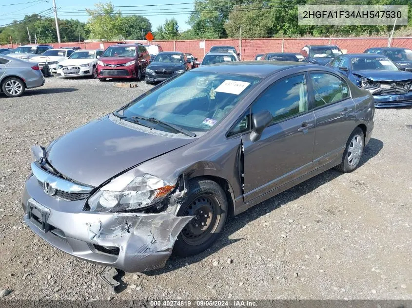 2010 Honda Civic Vp VIN: 2HGFA1F34AH547530 Lot: 40274819