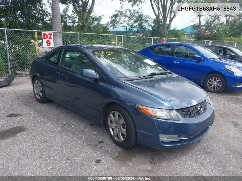 2010 Honda Civic Lx VIN: 2HGFG1B63AH518843 Lot: 40280188