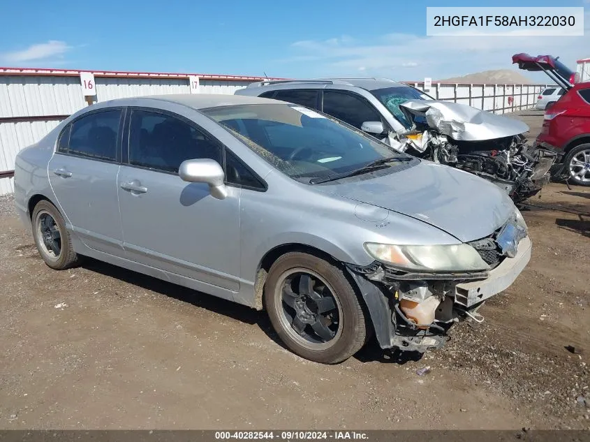 2010 Honda Civic Lx VIN: 2HGFA1F58AH322030 Lot: 40282544