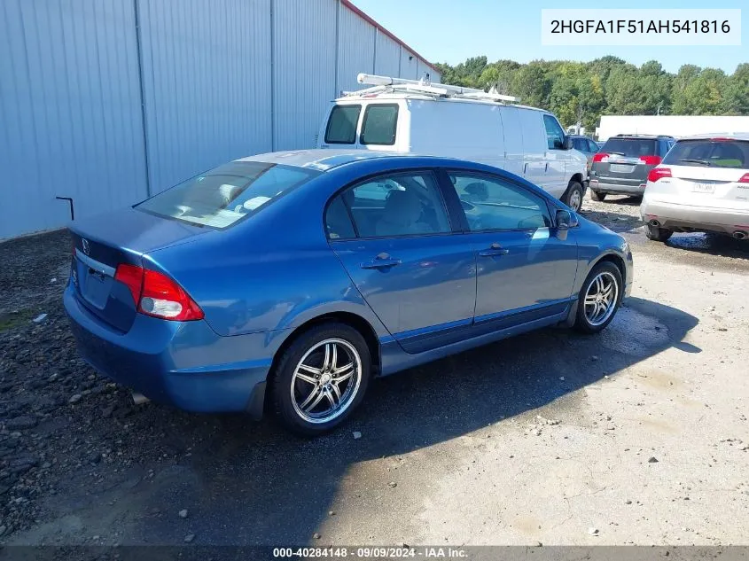 2HGFA1F51AH541816 2010 Honda Civic Lx