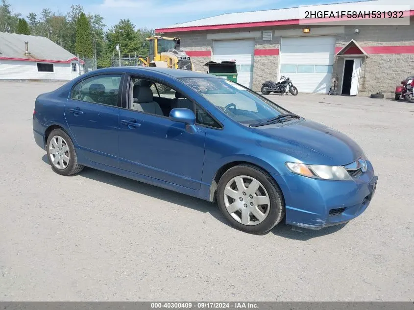 2010 Honda Civic Lx VIN: 2HGFA1F58AH531932 Lot: 40300409