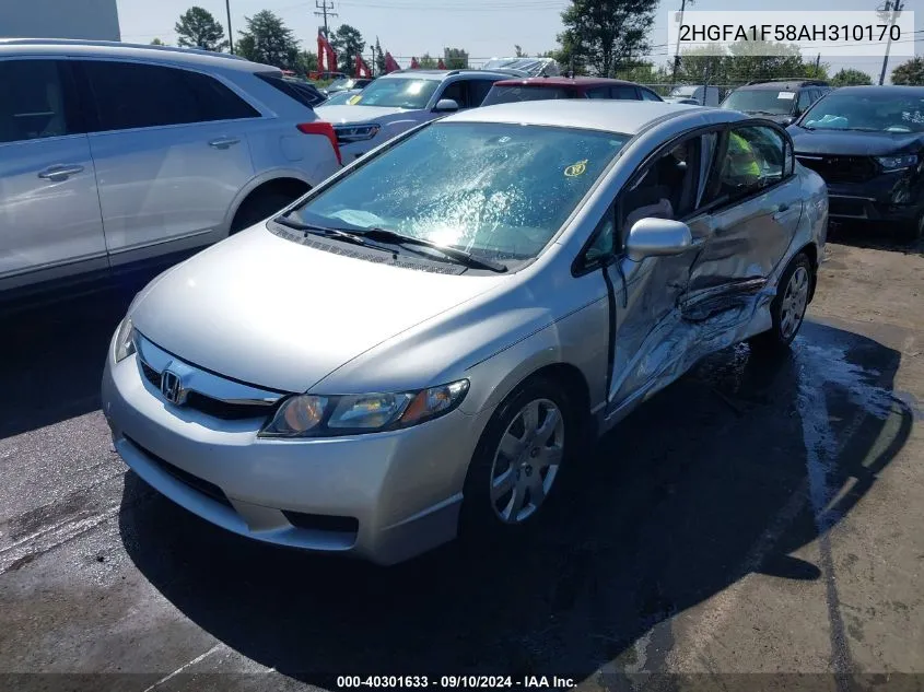 2HGFA1F58AH310170 2010 Honda Civic Lx