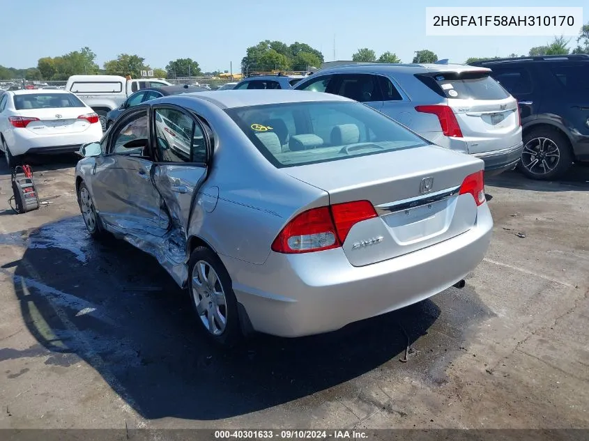 2010 Honda Civic Lx VIN: 2HGFA1F58AH310170 Lot: 40301633