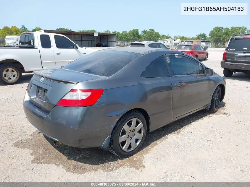 2010 Honda Civic Lx VIN: 2HGFG1B65AH504183 Lot: 40303325