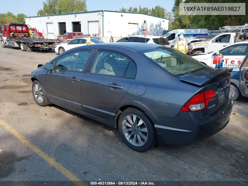 2010 Honda Civic Sdn Ex VIN: 19XFA1F89AE019827 Lot: 40313864