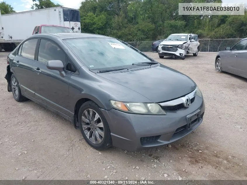 2010 Honda Civic Ex VIN: 19XFA1F80AE038010 Lot: 40321340