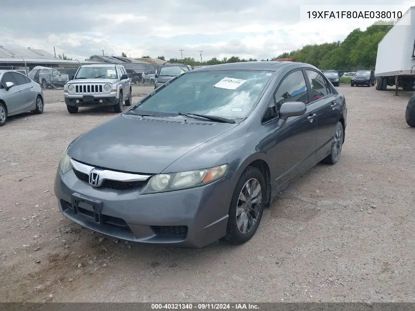 19XFA1F80AE038010 2010 Honda Civic Ex