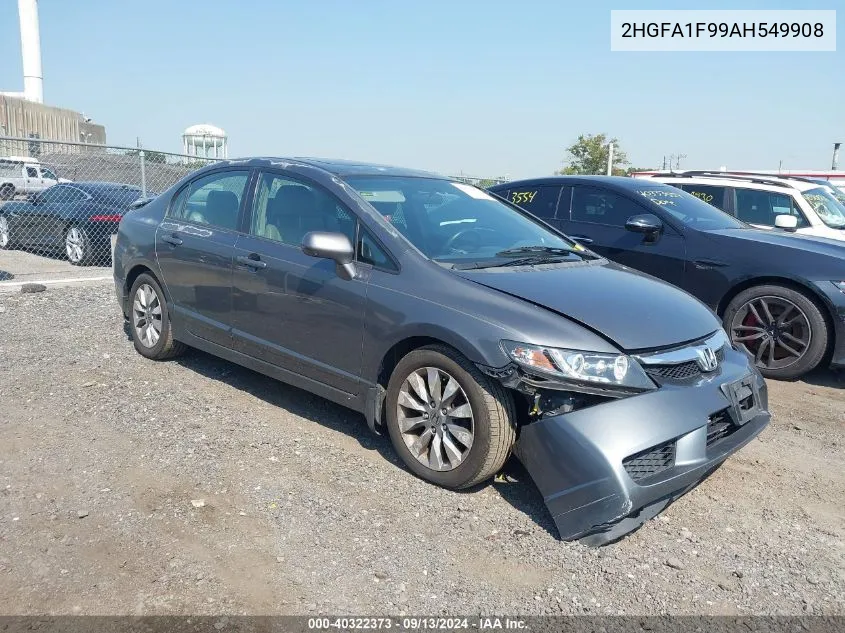 2010 Honda Civic Ex-L VIN: 2HGFA1F99AH549908 Lot: 40322373