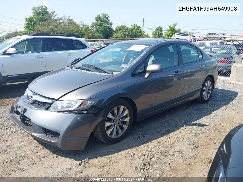 2010 Honda Civic Ex-L VIN: 2HGFA1F99AH549908 Lot: 40322373