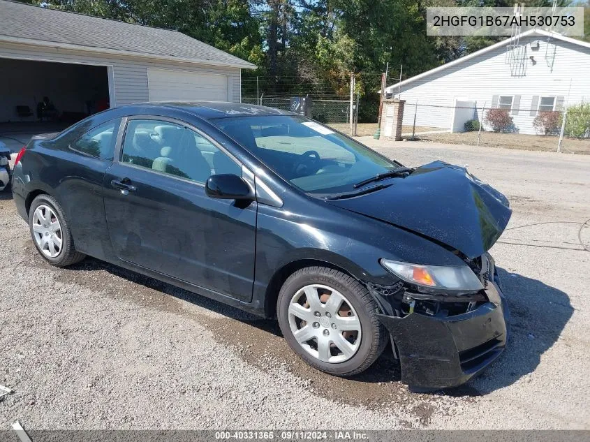 2010 Honda Civic Lx VIN: 2HGFG1B67AH530753 Lot: 40331365