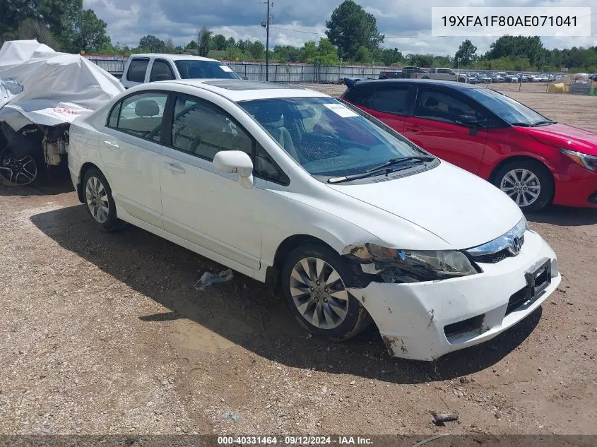 19XFA1F80AE071041 2010 Honda Civic Sdn Ex