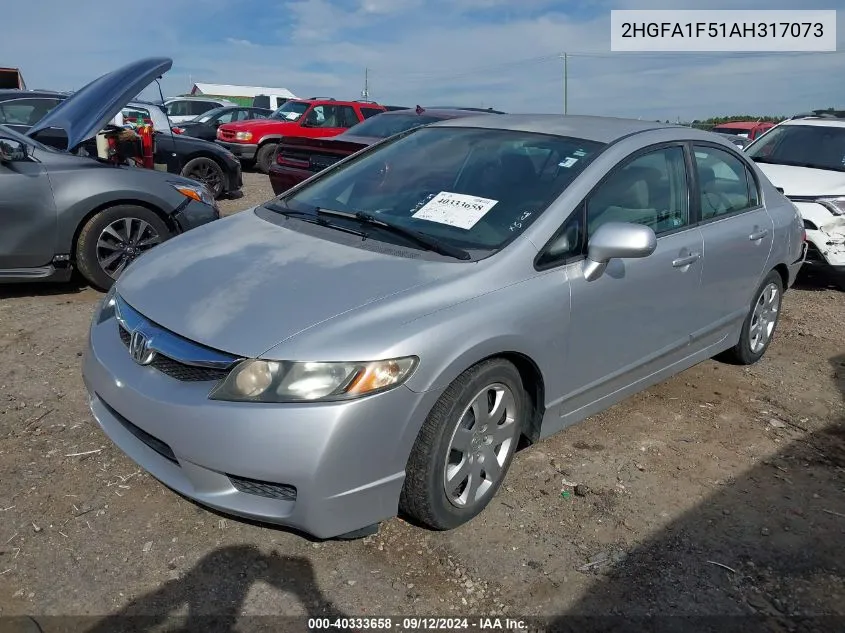 2HGFA1F51AH317073 2010 Honda Civic Lx