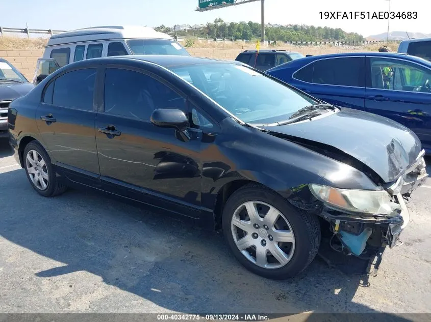 2010 Honda Civic Lx VIN: 19XFA1F51AE034683 Lot: 40342775