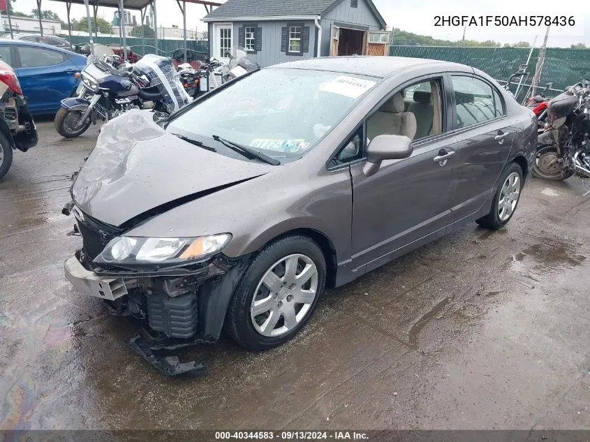 2010 Honda Civic Lx VIN: 2HGFA1F50AH578436 Lot: 40344583