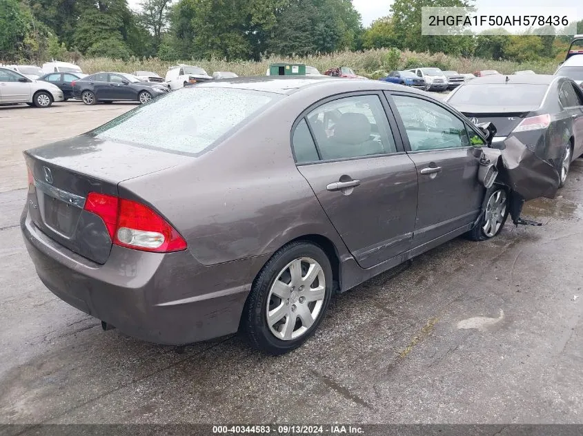 2010 Honda Civic Lx VIN: 2HGFA1F50AH578436 Lot: 40344583