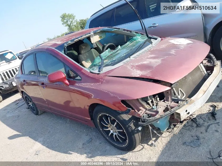 2010 Honda Civic Lx VIN: 2HGFA1F55AH510634 Lot: 40346396