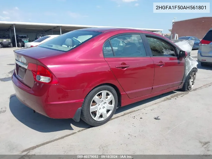 2HGFA1F50AH561801 2010 Honda Civic Lx