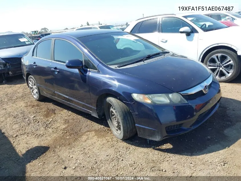 19XFA1F51AE067487 2010 Honda Civic Lx