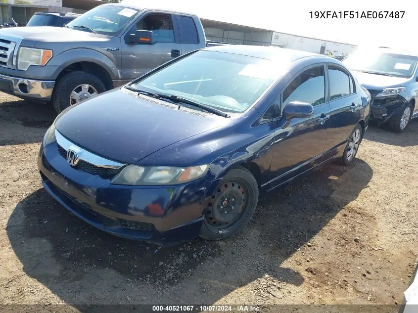 19XFA1F51AE067487 2010 Honda Civic Lx