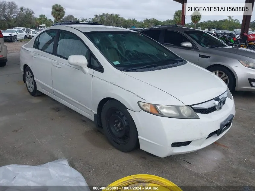 2HGFA1F51AH568885 2010 Honda Civic Lx