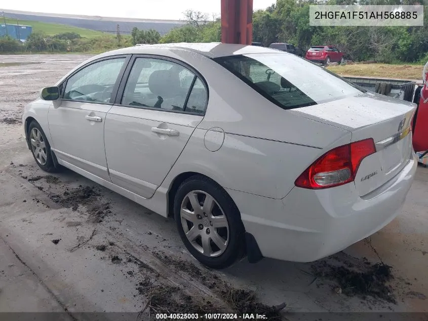 2HGFA1F51AH568885 2010 Honda Civic Lx