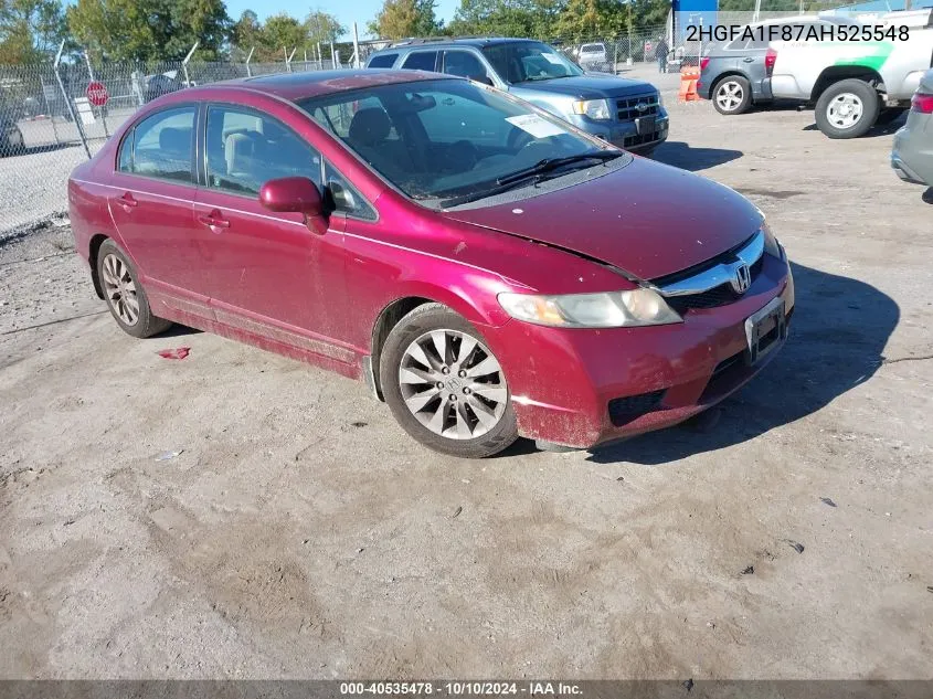 2010 Honda Civic Ex VIN: 2HGFA1F87AH525548 Lot: 40535478