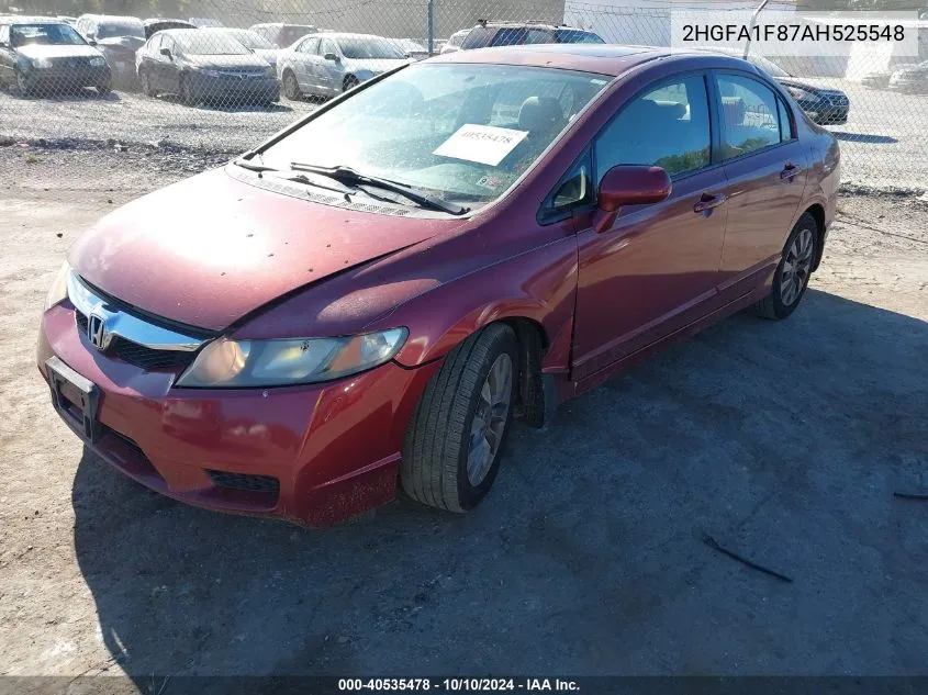 2010 Honda Civic Ex VIN: 2HGFA1F87AH525548 Lot: 40535478