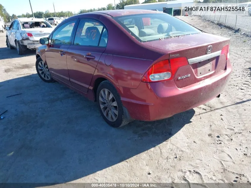 2010 Honda Civic Ex VIN: 2HGFA1F87AH525548 Lot: 40535478