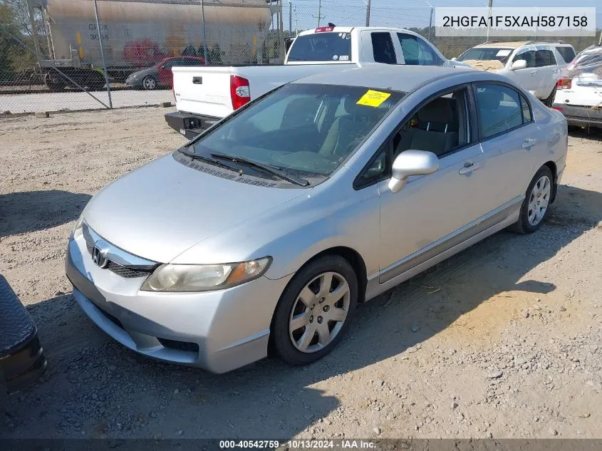 2010 Honda Civic Lx VIN: 2HGFA1F5XAH587158 Lot: 40542759