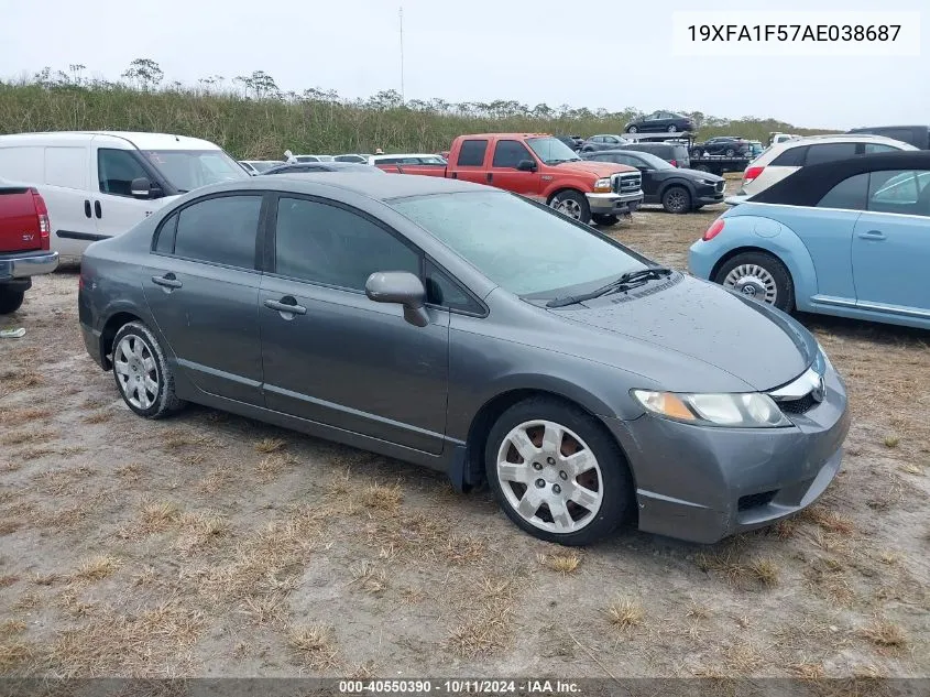 2010 Honda Civic Lx VIN: 19XFA1F57AE038687 Lot: 40550390