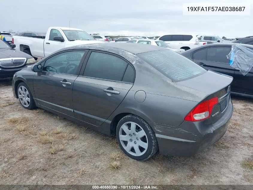 2010 Honda Civic Lx VIN: 19XFA1F57AE038687 Lot: 40550390