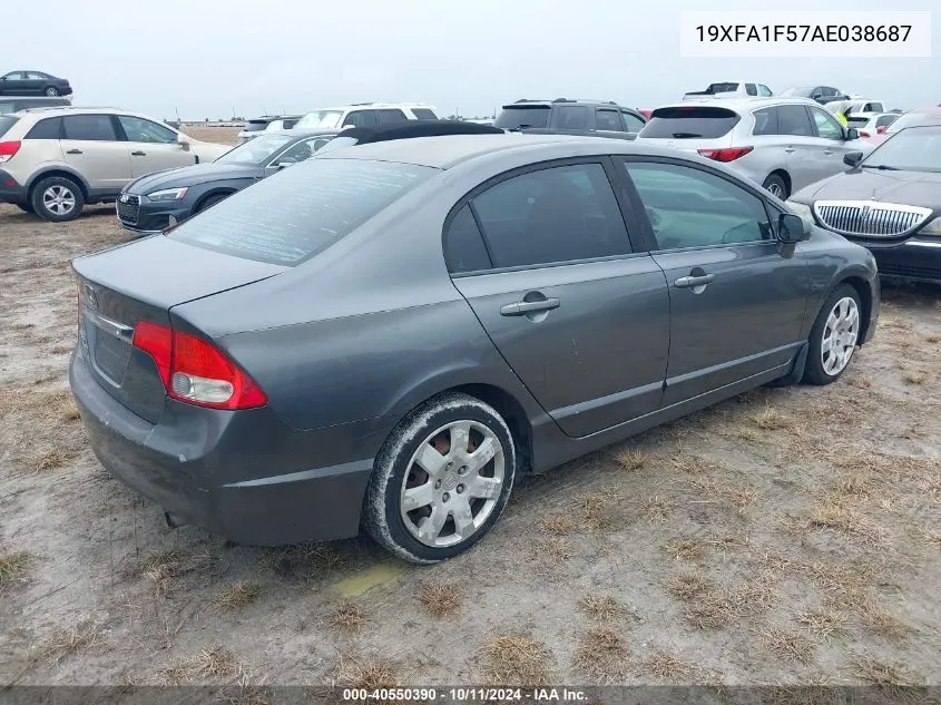 2010 Honda Civic Lx VIN: 19XFA1F57AE038687 Lot: 40550390