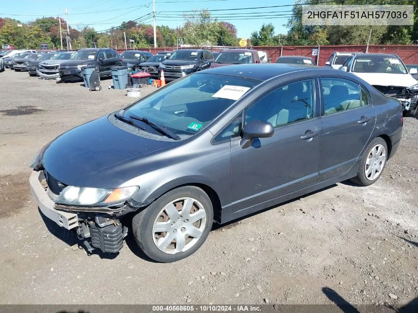 2010 Honda Civic Lx VIN: 2HGFA1F51AH577036 Lot: 40568605