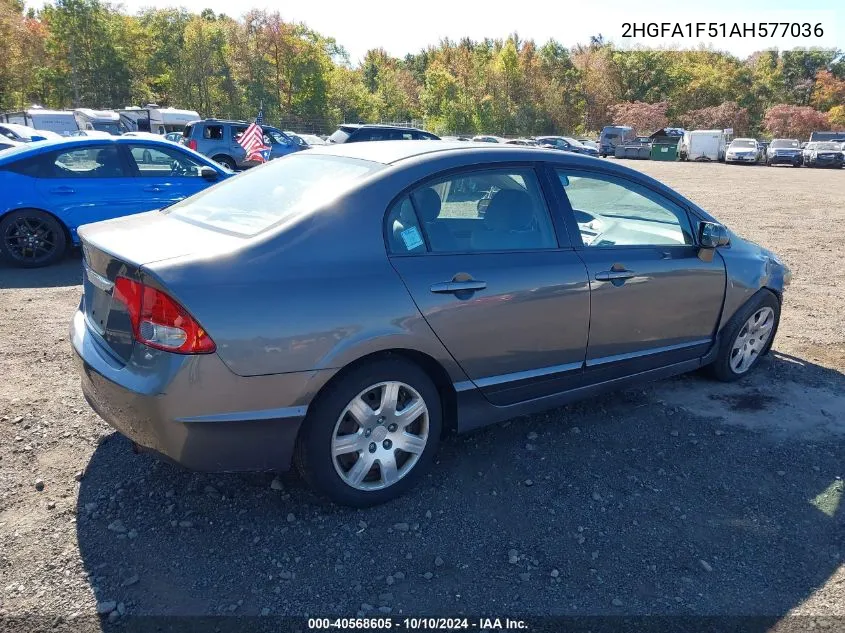 2010 Honda Civic Lx VIN: 2HGFA1F51AH577036 Lot: 40568605