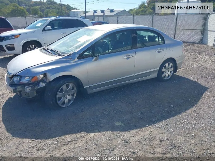 2010 Honda Civic Lx VIN: 2HGFA1F57AH575100 Lot: 40570533