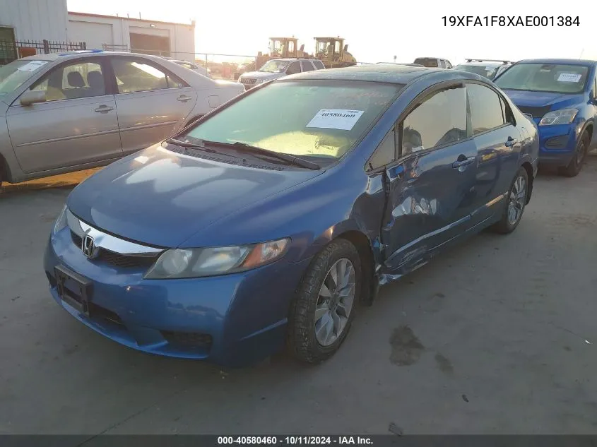 2010 Honda Civic Ex VIN: 19XFA1F8XAE001384 Lot: 40580460