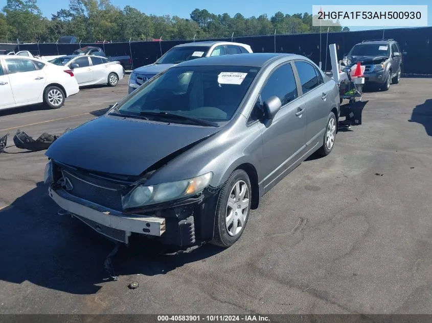 2010 Honda Civic Lx VIN: 2HGFA1F53AH500930 Lot: 40583901