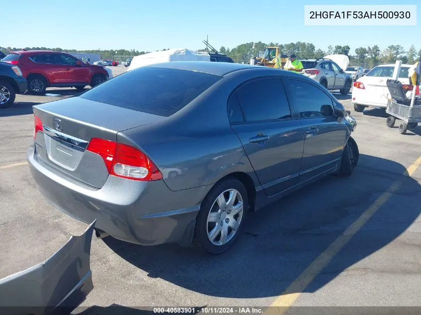 2010 Honda Civic Lx VIN: 2HGFA1F53AH500930 Lot: 40583901