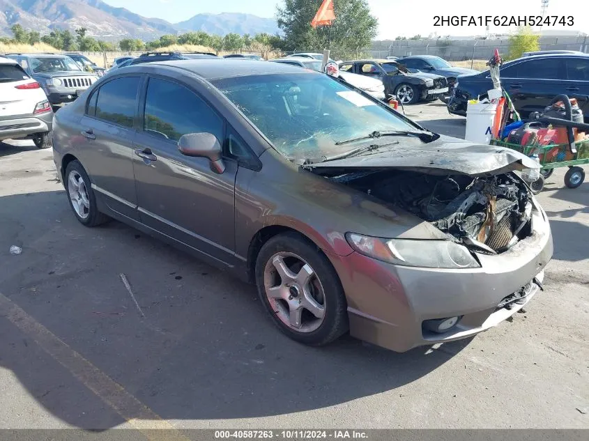 2010 Honda Civic Lx-S VIN: 2HGFA1F62AH524743 Lot: 40587263