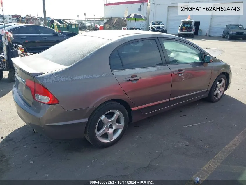 2HGFA1F62AH524743 2010 Honda Civic Lx-S