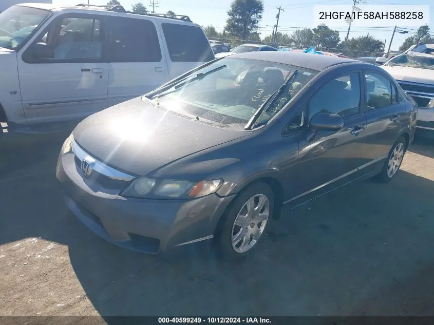 2010 Honda Civic Lx VIN: 2HGFA1F58AH588258 Lot: 40599249