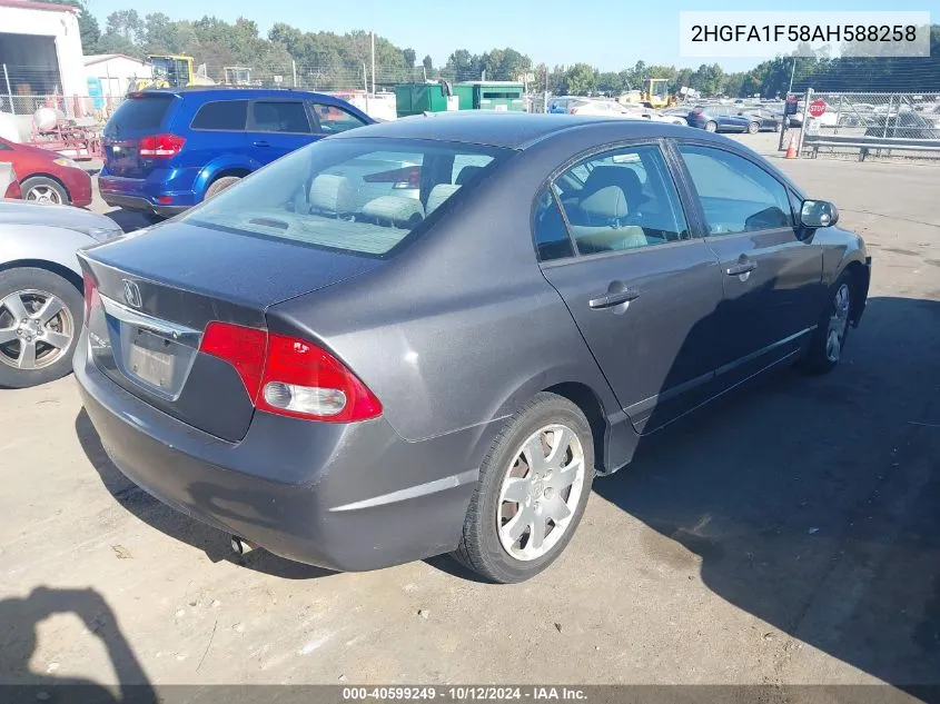 2010 Honda Civic Lx VIN: 2HGFA1F58AH588258 Lot: 40599249