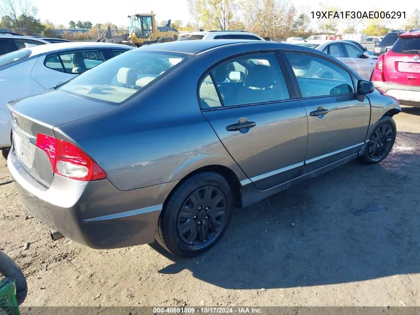 2010 Honda Civic Vp VIN: 19XFA1F30AE006291 Lot: 40601009