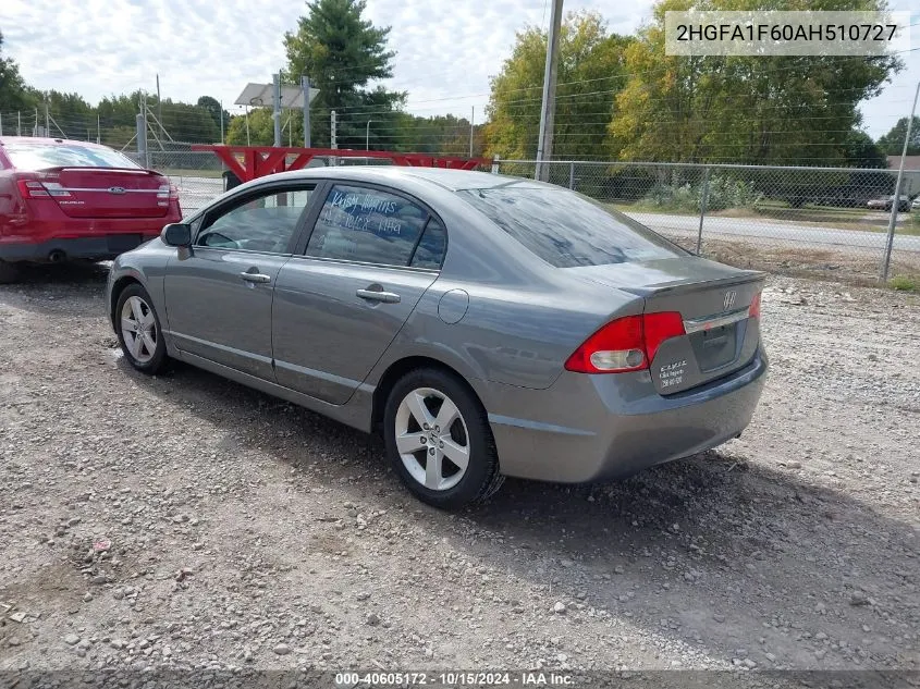 2010 Honda Civic Lx-S VIN: 2HGFA1F60AH510727 Lot: 40605172