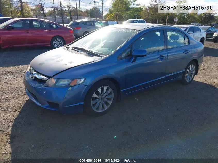 2010 Honda Civic Sdn Ex VIN: 2HGFA1F88AH515790 Lot: 40612035