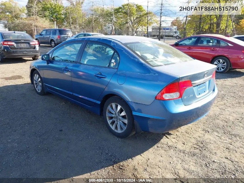 2010 Honda Civic Sdn Ex VIN: 2HGFA1F88AH515790 Lot: 40612035