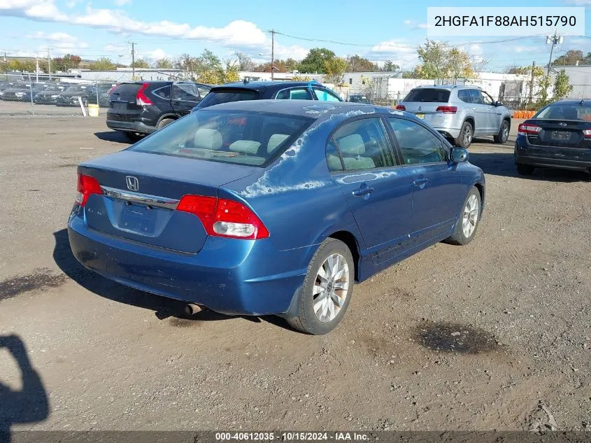 2010 Honda Civic Sdn Ex VIN: 2HGFA1F88AH515790 Lot: 40612035