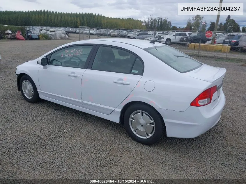 2010 Honda Civic Hybrid VIN: JHMFA3F28AS004237 Lot: 40620464