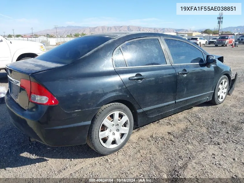 2010 Honda Civic Lx VIN: 19XFA1F55AE038851 Lot: 40624184