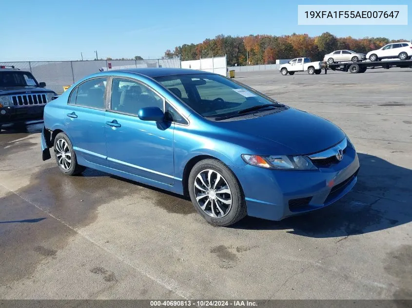 2010 Honda Civic Lx VIN: 19XFA1F55AE007647 Lot: 40690813